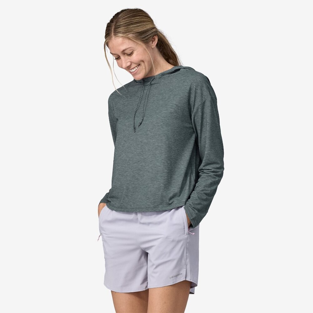 Patagonia Long-Sleeve Glorya Hooded Top // size S // Nouveau Green